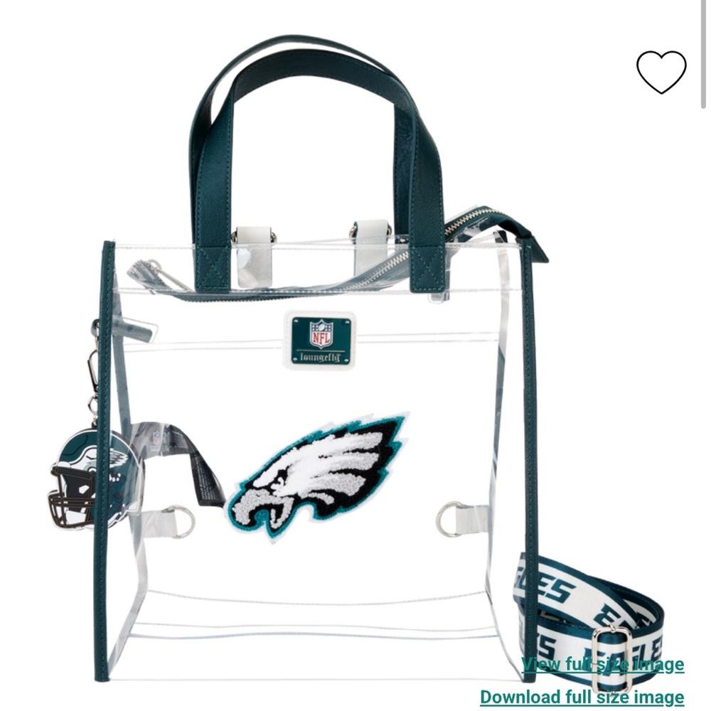 Loungefly Philadelphia Eagles Clear Convertible Backpack & Tote Crossbody Bag